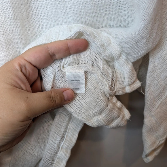 J. Jill Pure Jill Linen Airy Weave Oversized Kimono Top S Lagenlook Boho  White - Picture 7 of 9